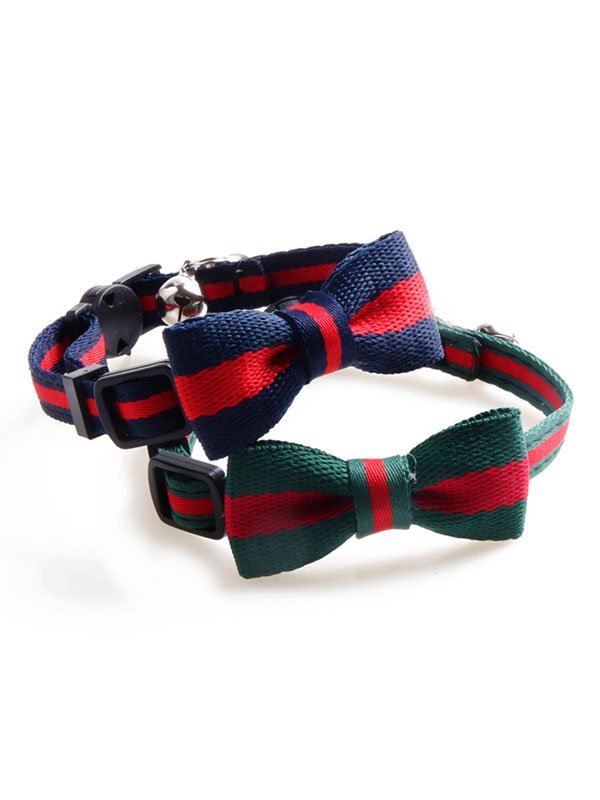 Manufacturer Wholesale Classic Color Plaid Design Cat Collar With Bowknot Bell 06-1610 www.chinagmt.com