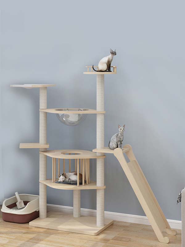 Wholesale pine solid wood multilayer board cat tree cat tower cat climbing frame 105-212 www.chinagmt.com