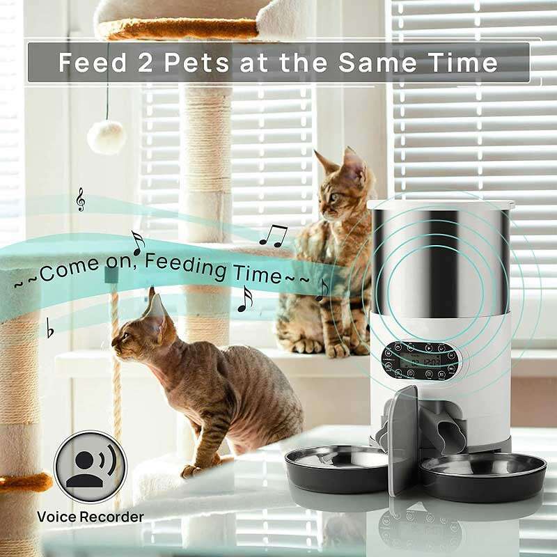 Wholeasle Amazon food feeder double meal feeder pet smart feeder