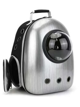 Brushed silver upgraded side opening pet cat backpack 103-45008 www.chinagmt.com
