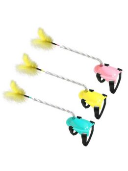Hands-Free Cat Teaser Shoe Clip with Spring Feather - Patent Design